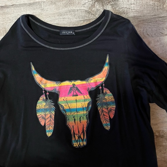 Black knit with cow skull - Picture 2 of 2